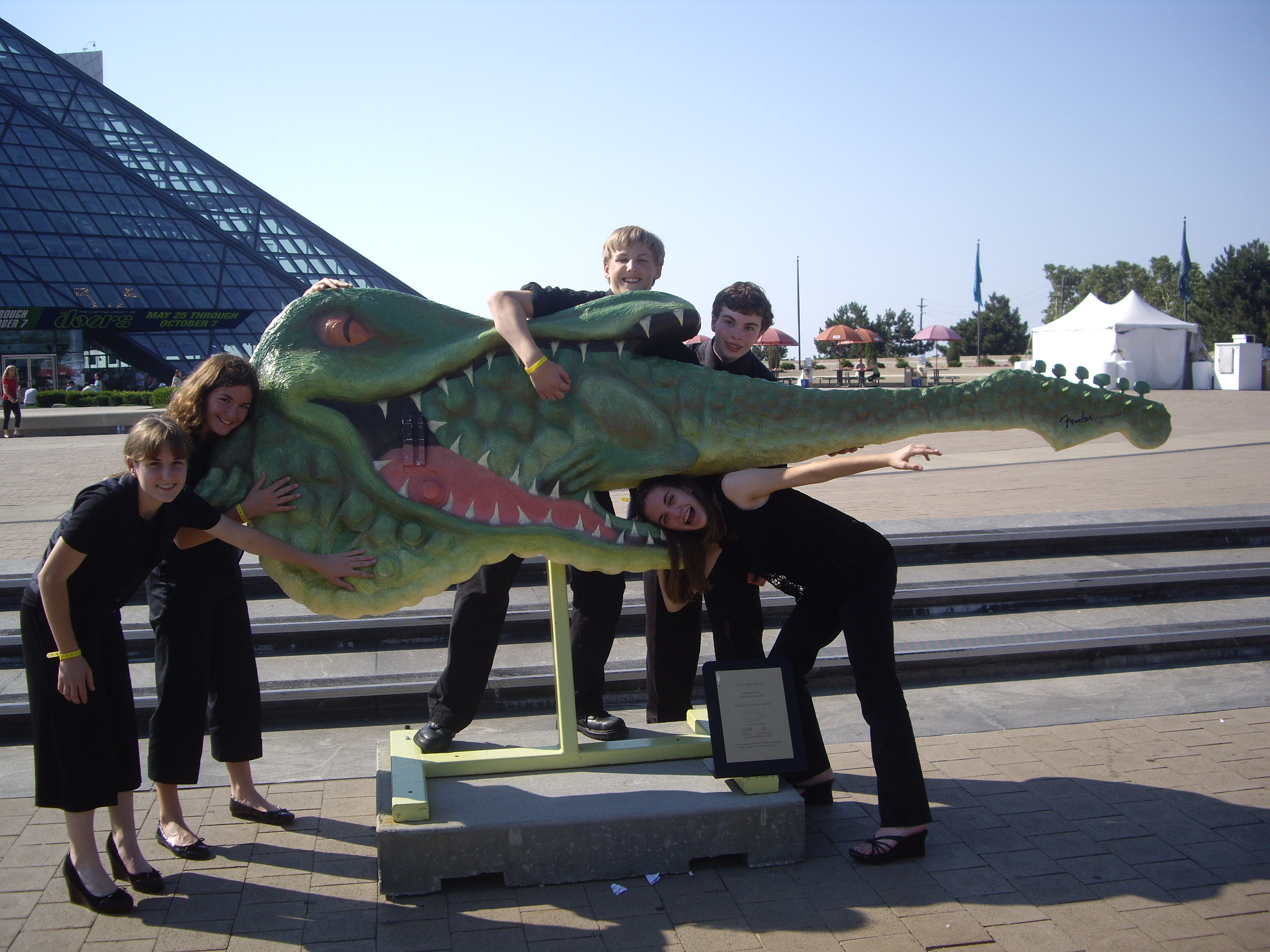 (from left to right) Nicole, Claire, David, James (bottom) Anna (Rock and Roll Hall of Fame)
