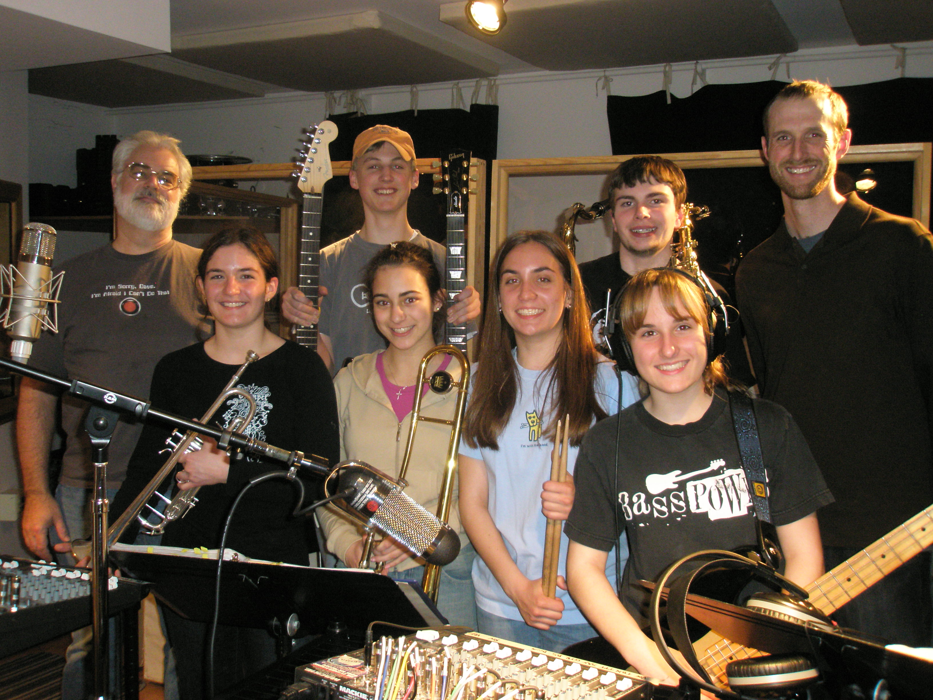 (From left to right): Paul(the sound engineer), Claire, David, Stephanie, Anna, James, Nicole, Nathan