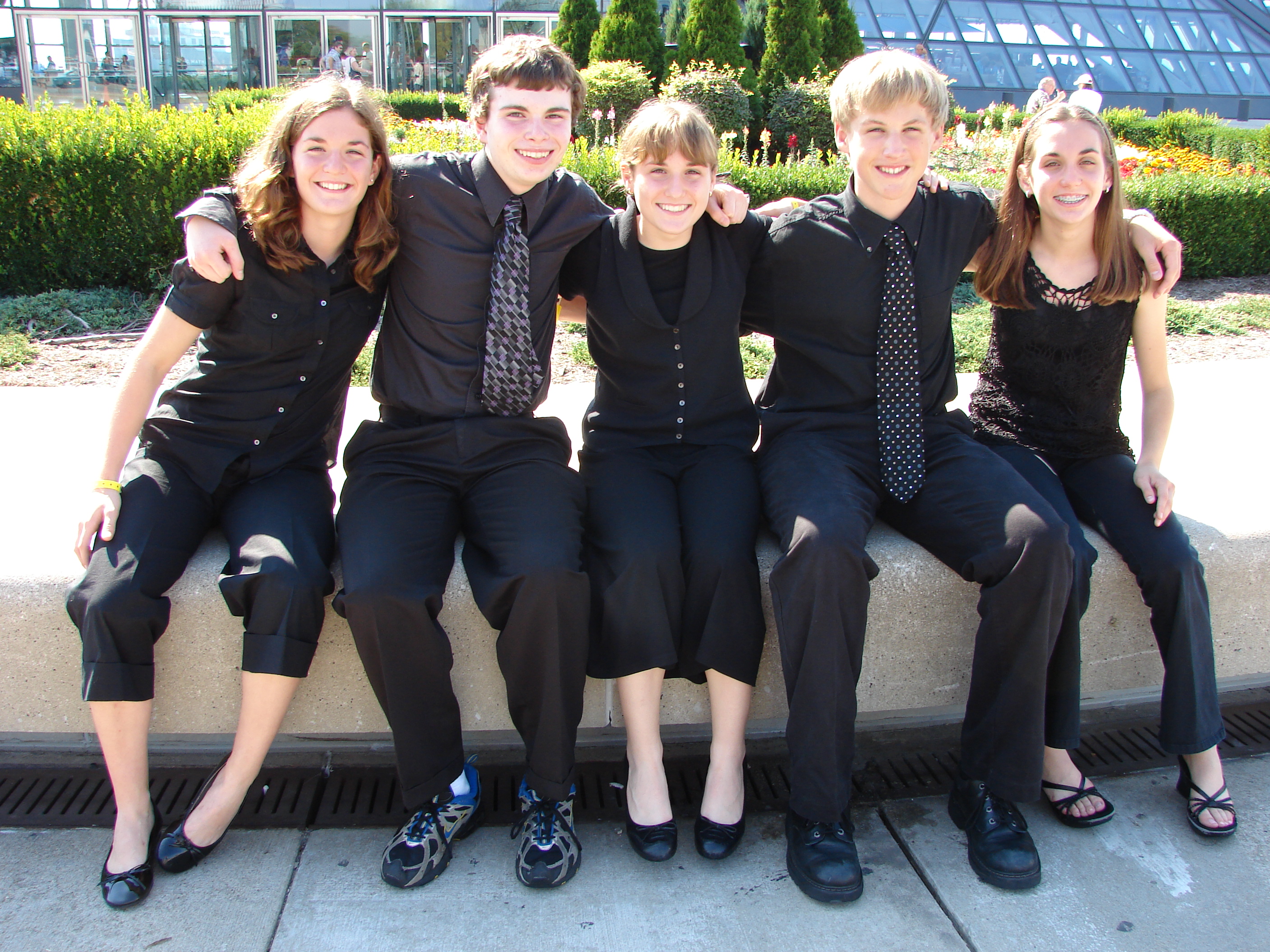 (from left to right) Claire, James, Nicole, David, Anna (Rock and Roll Hall of Fame)